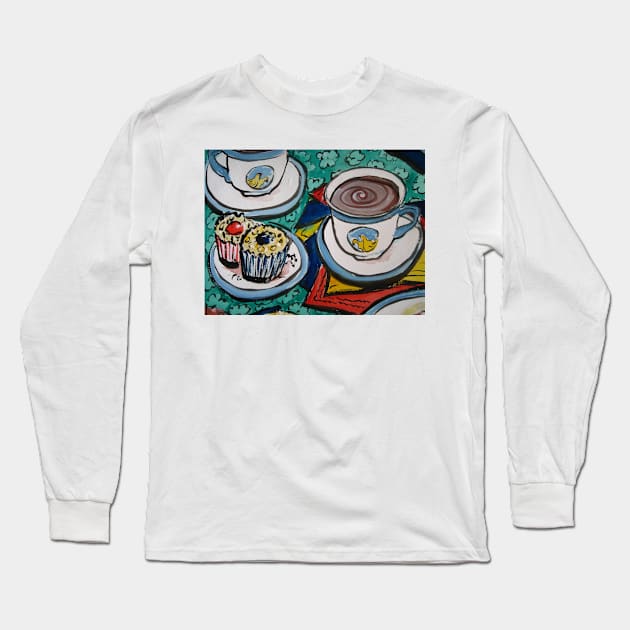 Tea for Three - Tea and Cake Section Long Sleeve T-Shirt by Heatherian